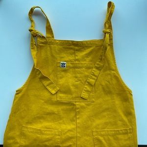 Lucy & Yak Atlas Organic Heavy Twill Dungarees in Old Gold Yellow Size L30